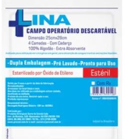 CAMPO OPERATORIO 25X28 15G ESTERIL PRE LAVADO C/RX C/5 LINA