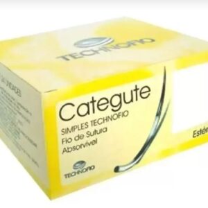 CATGUT SIMPLES 0 3/8 C/AG 3,0 TECHNOFIO
