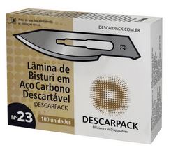 LAMINA DE BISTURI Nº 23 CX/100 DESCARPACK