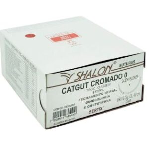 CATGUT CROMADO LAÇADO 0 C/AG.4 MRR 150CM SHALON